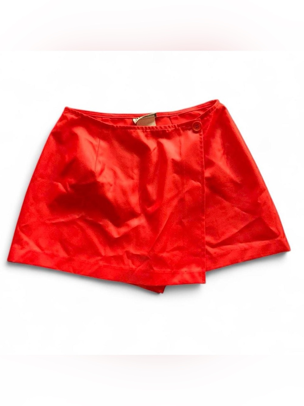 Vintage M Collection Red Wrap Front Mini Skirt Skort Size 7/8